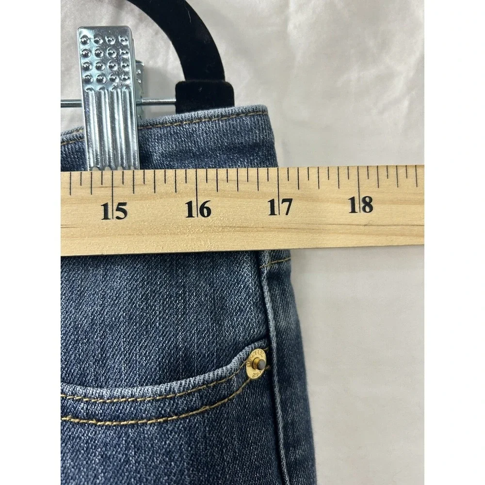 Michael Kors Izzy Skinny Jeans Dark Wash Blue Denim Petite 10P‎ Gold Hardware